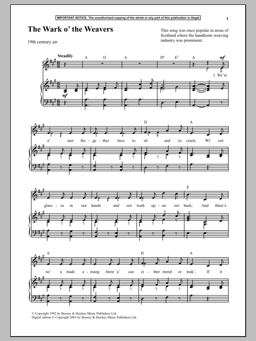 Preview Anonymous The Wark O The Weavers Unclassified sheet music, notes and chords for Piano, SKU: 90012 sheet music, piano notes, chords, guitar tabs, score, transpose, transcribe, how to play, guide, download, learn, tutorial, progression, song, artist, awards, billboard, mtv, vh1, tour, single, album, release