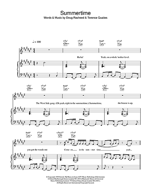 Preview Another Level Summertime Pop sheet music, notes and chords for Piano, Vocal & Guitar, SKU: 13859 sheet music, piano notes, chords, guitar tabs, score, transpose, transcribe, how to play, guide, download, learn, tutorial, progression, song, artist, awards, billboard, mtv, vh1, tour, single, album, release