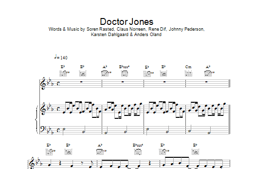 Download Aqua Doctor Jones sheet music and printable PDF score & Pop music notes