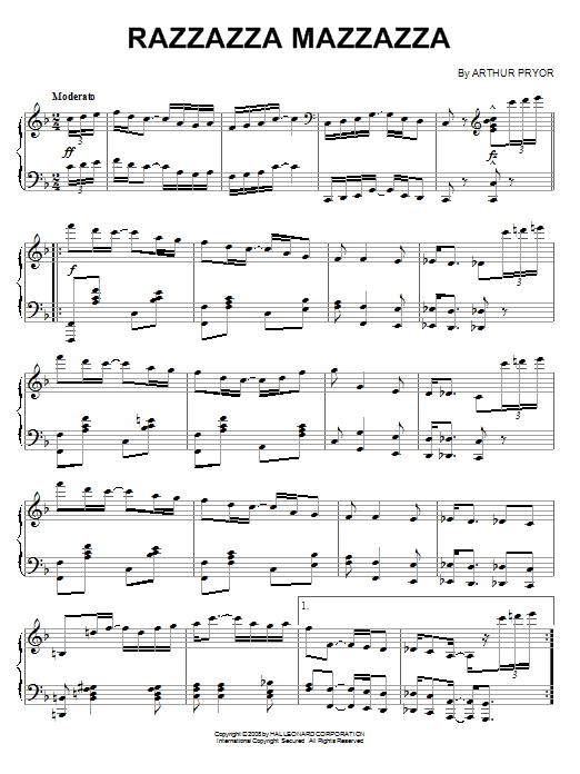 Download Arthur Pryor Razzazza Mazzazza sheet music and printable PDF score & Jazz music notes
