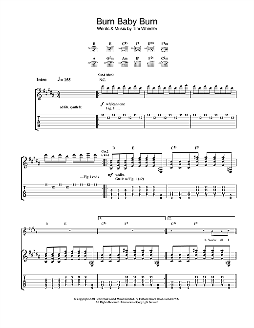 Preview Ash Burn Baby Burn Rock sheet music, notes and chords for Lyrics & Chords, SKU: 101184 sheet music, piano notes, chords, guitar tabs, score, transpose, transcribe, how to play, guide, download, learn, tutorial, progression, song, artist, awards, billboard, mtv, vh1, tour, single, album, release