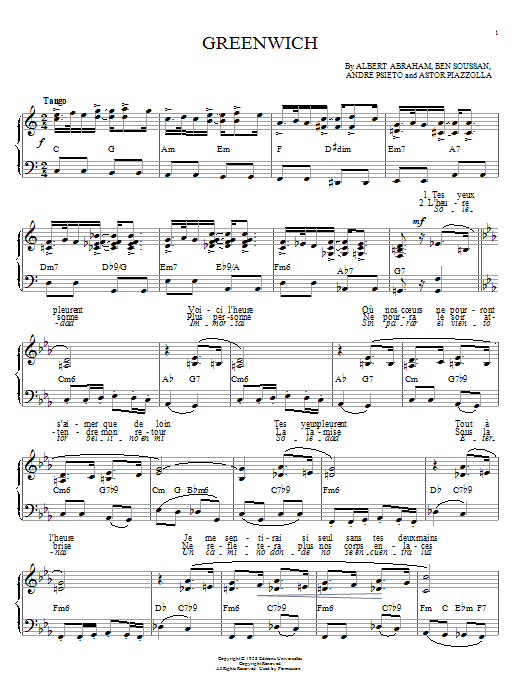 Preview Astor Piazzolla Greenwich Jazz sheet music, notes and chords for Piano, SKU: 58819 sheet music, piano notes, chords, guitar tabs, score, transpose, transcribe, how to play, guide, download, learn, tutorial, progression, song, artist, awards, billboard, mtv, vh1, tour, single, album, release