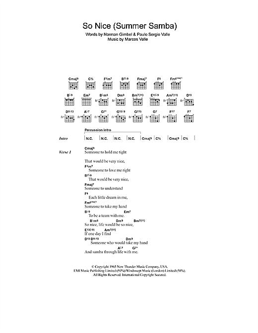 Download Astrud Gilberto So Nice (Summer Samba) sheet music and printable PDF score & Jazz music notes