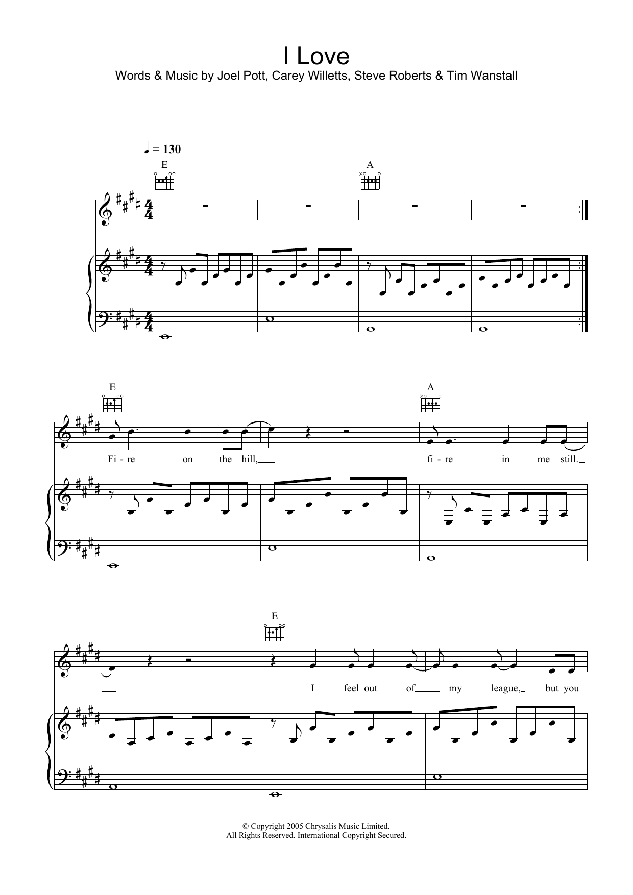 Preview Athlete I Love Rock sheet music, notes and chords for Piano, Vocal & Guitar, SKU: 31770 Download Athlete I Love sheet music and printable PDF score & Rock music notes