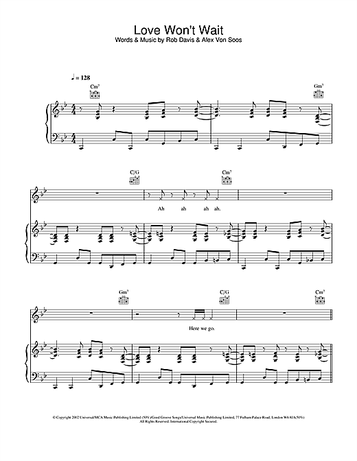 Preview Atomic Kitten Love Won't Wait Pop sheet music, notes and chords for Piano, Vocal & Guitar, SKU: 21808 sheet music, piano notes, chords, guitar tabs, score, transpose, transcribe, how to play, guide, download, learn, tutorial, progression, song, artist, awards, billboard, mtv, vh1, tour, single, album, release
