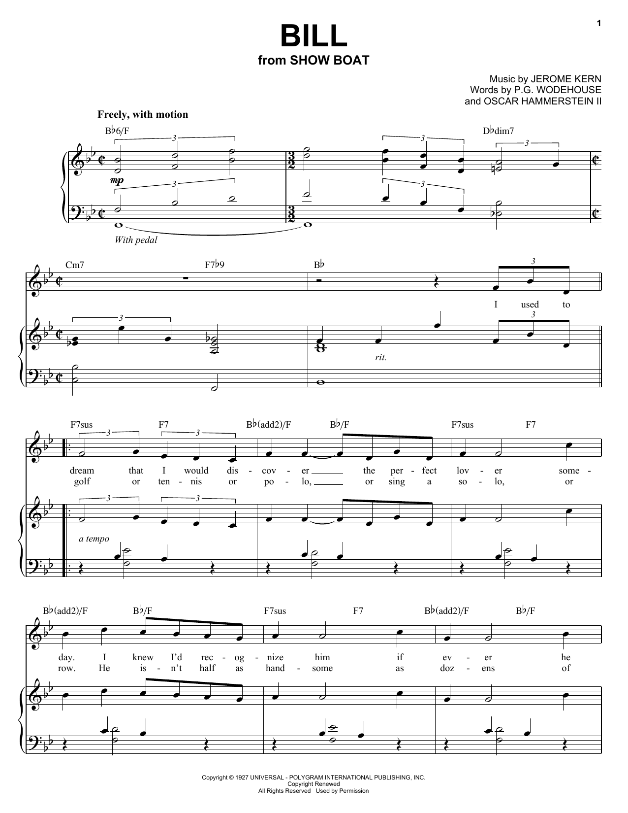 Download Audra McDonald Bill sheet music and printable PDF score & Musicals music notes