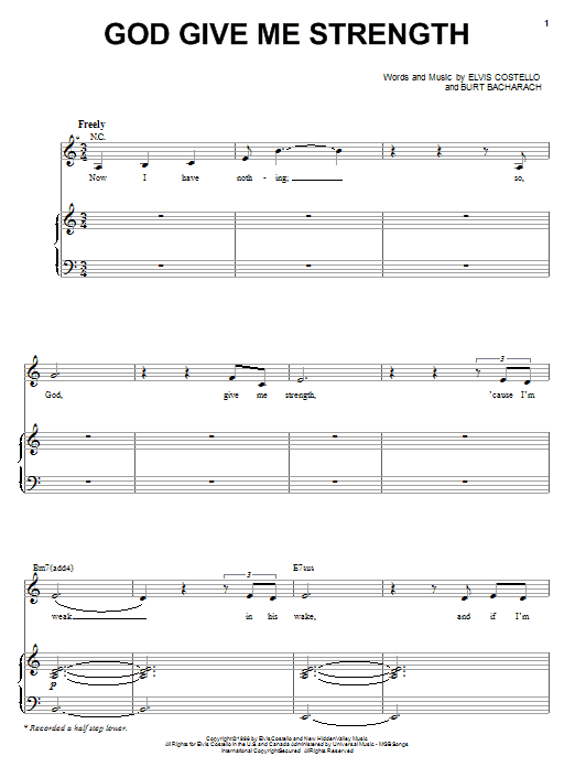 Preview Audra McDonald God Give Me Strength Pop sheet music, notes and chords for Piano, Vocal & Guitar (Right-Hand Melody), SKU: 69681 Download Audra McDonald God Give Me Strength sheet music and printable PDF score & Pop music notes