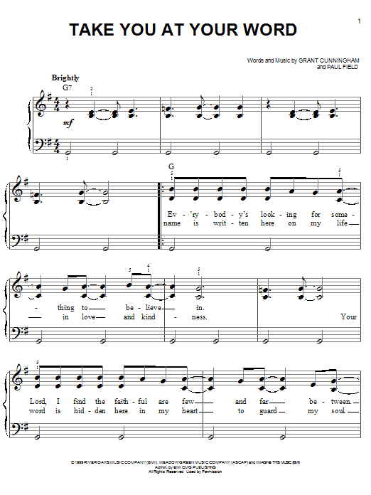 Download Avalon Take You At Your Word sheet music and printable PDF score & Pop music notes