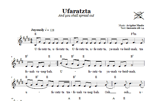 Download Avigdor Maslo Ufaratzta (And You Shall Spread Out) sheet music and printable PDF score & Religious music notes