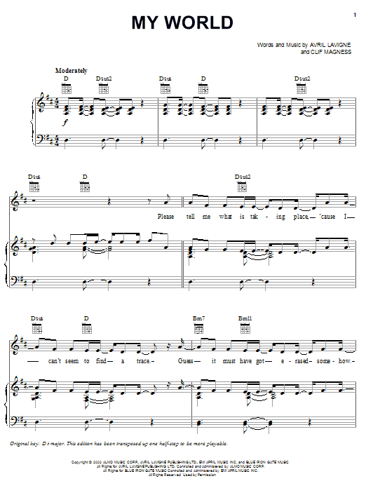 Preview Avril Lavigne My World Rock sheet music, notes and chords for Guitar Tab, SKU: 23649 sheet music, piano notes, chords, guitar tabs, score, transpose, transcribe, how to play, guide, download, learn, tutorial, progression, song, artist, awards, billboard, mtv, vh1, tour, single, album, release