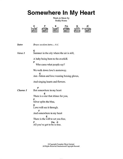 Aztec Camera Somewhere In My Heart Sheet Music Download Printable Rock Pdf Guitar Chords Lyrics Score Sku 485 Aztec Camera Somewhere In My Heart Sheet Music Download Printable Rock Pdf Guitar Chords Lyrics Score Sku 485