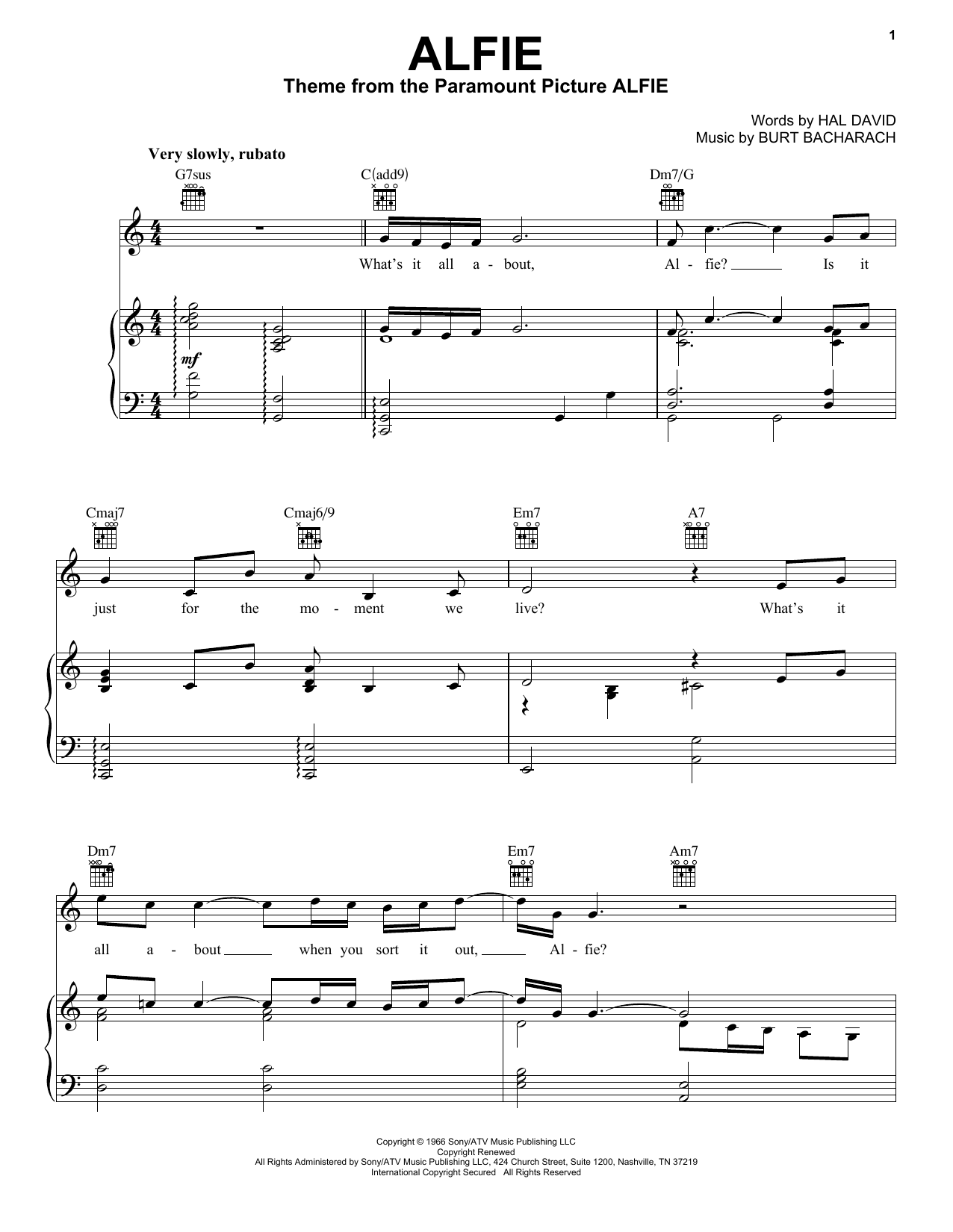 Preview Cilla Black Alfie Pop sheet music, notes and chords for Lyrics & Chords, SKU: 109276 Download Cilla Black Alfie sheet music and printable PDF score & Pop music notes