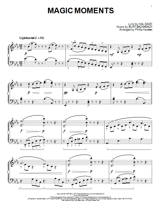 Download Phillip Keveren Magic Moments sheet music and printable PDF score & Jazz music notes