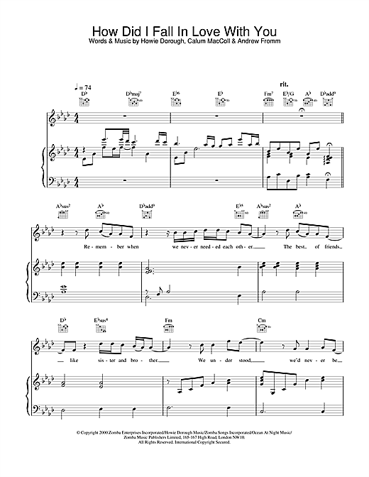Preview Backstreet Boys How Did I Fall In Love With You Pop sheet music, notes and chords for Piano, Vocal & Guitar, SKU: 18415 sheet music, piano notes, chords, guitar tabs, score, transpose, transcribe, how to play, guide, download, learn, tutorial, progression, song, artist, awards, billboard, mtv, vh1, tour, single, album, release
