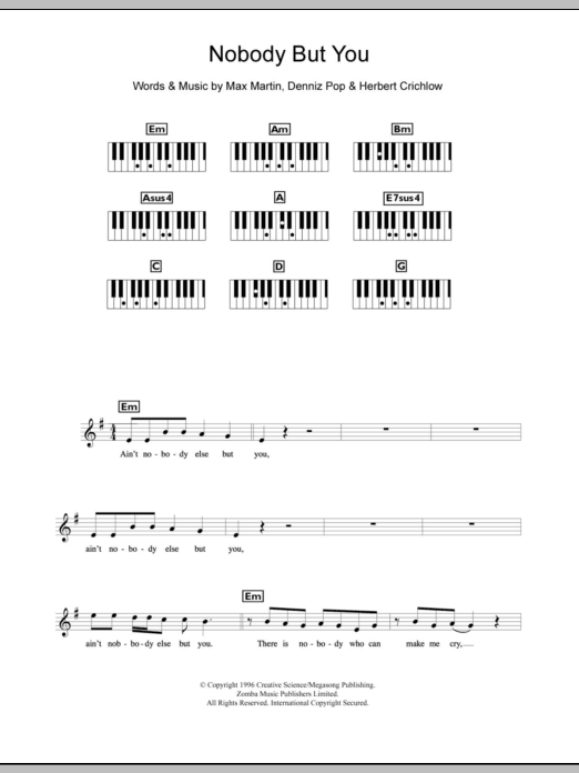 Download Backstreet Boys Nobody But You sheet music and printable PDF score & Pop music notes