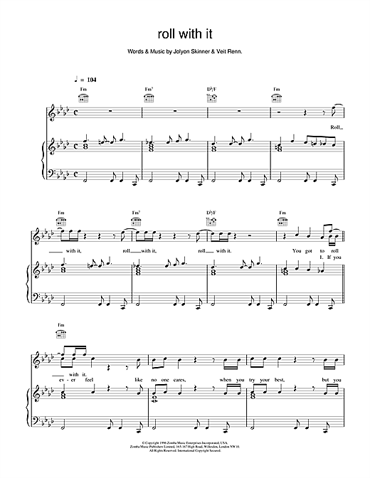 Preview Backstreet Boys Roll With It Pop sheet music, notes and chords for Piano, Vocal & Guitar (Right-Hand Melody), SKU: 17347 sheet music, piano notes, chords, guitar tabs, score, transpose, transcribe, how to play, guide, download, learn, tutorial, progression, song, artist, awards, billboard, mtv, vh1, tour, single, album, release