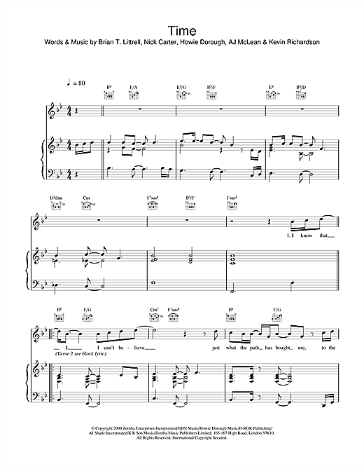 Preview Backstreet Boys Time Pop sheet music, notes and chords for Piano, Vocal & Guitar, SKU: 18433 sheet music, piano notes, chords, guitar tabs, score, transpose, transcribe, how to play, guide, download, learn, tutorial, progression, song, artist, awards, billboard, mtv, vh1, tour, single, album, release