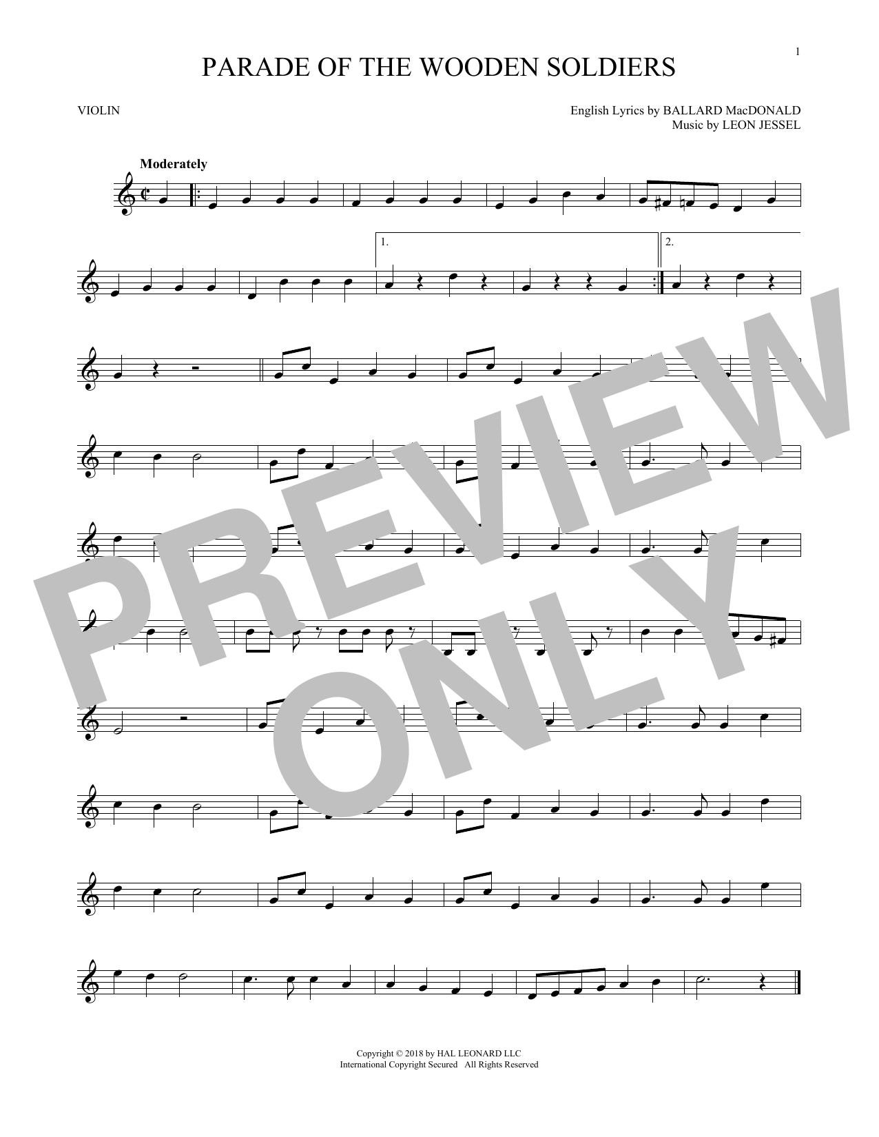 Download Ballard MacDonald and Leon Jessel Parade Of The Wooden Soldiers sheet music and printable PDF score & Christmas music notes
