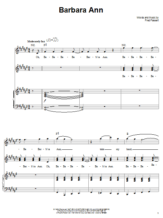 Preview The Regents Barbara Ann Pop sheet music, notes and chords for Piano & Vocal, SKU: 24062 sheet music, piano notes, chords, guitar tabs, score, transpose, transcribe, how to play, guide, download, learn, tutorial, progression, song, artist, awards, billboard, mtv, vh1, tour, single, album, release