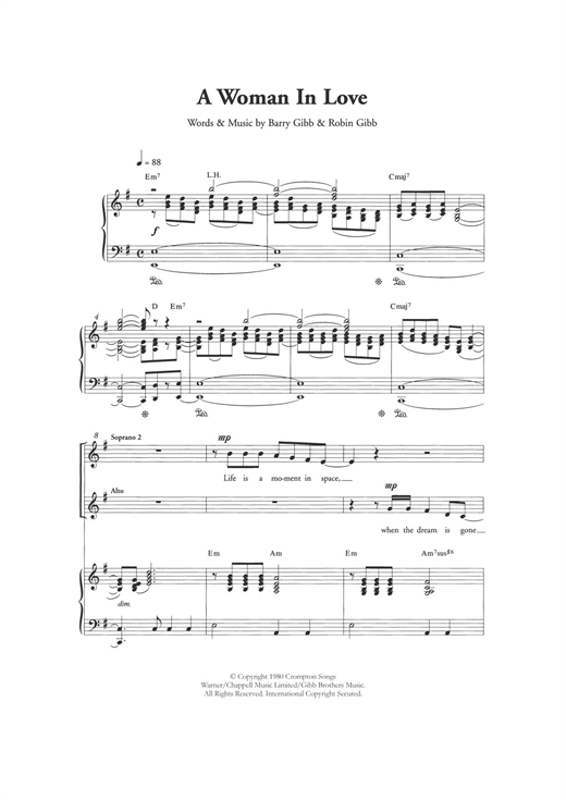 Preview Barbra Streisand A Woman In Love (arr. Berty Rice) Pop sheet music, notes and chords for SSA, SKU: 121352 sheet music, piano notes, chords, guitar tabs, score, transpose, transcribe, how to play, guide, download, learn, tutorial, progression, song, artist, awards, billboard, mtv, vh1, tour, single, album, release