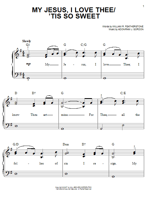 Preview Bart Millard My Jesus, I Love Thee Pop sheet music, notes and chords for Easy Piano, SKU: 62558 Download Bart Millard My Jesus, I Love Thee sheet music and printable PDF score & Pop music notes