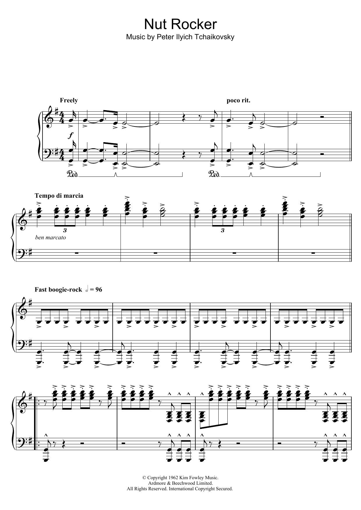 Download B. Bumble and the Stingers Nut Rocker sheet music and printable PD...