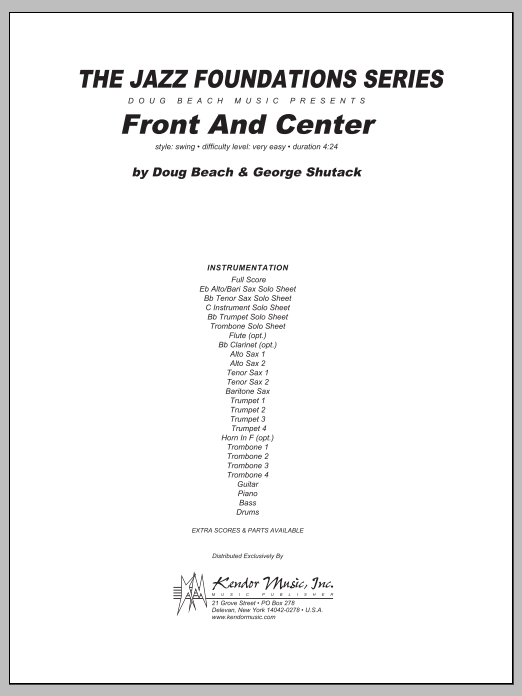 Beach Shutack Front And Center Full Score Sheet Music Download Printable Jazz Pdf Score How To Play On Jazz Ensemble Sku 316247