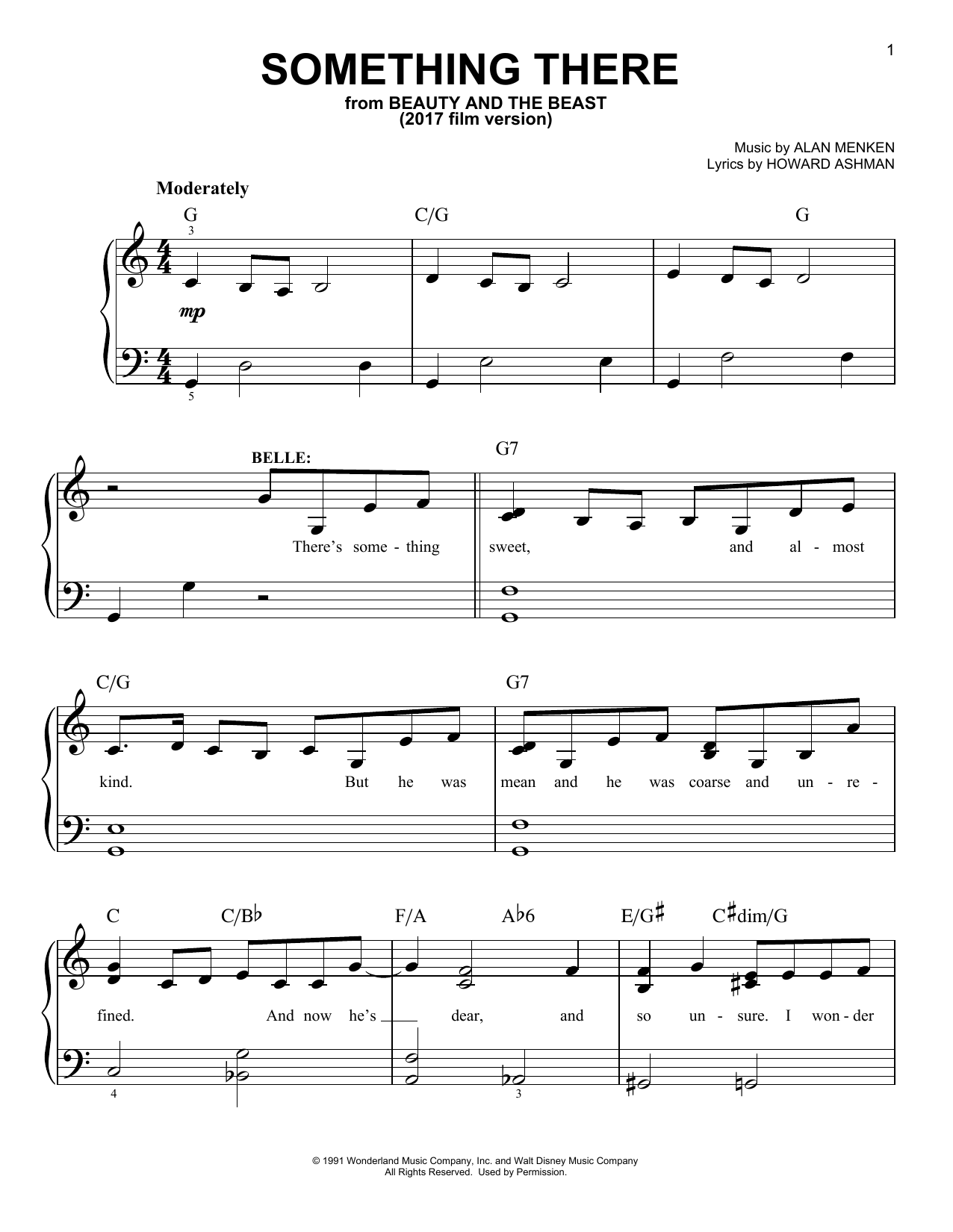 Beauty And The Beast Cast Something There From Beauty And The Beast Sheet Music Download Printable Children Pdf Ukulele Score Sku 185451