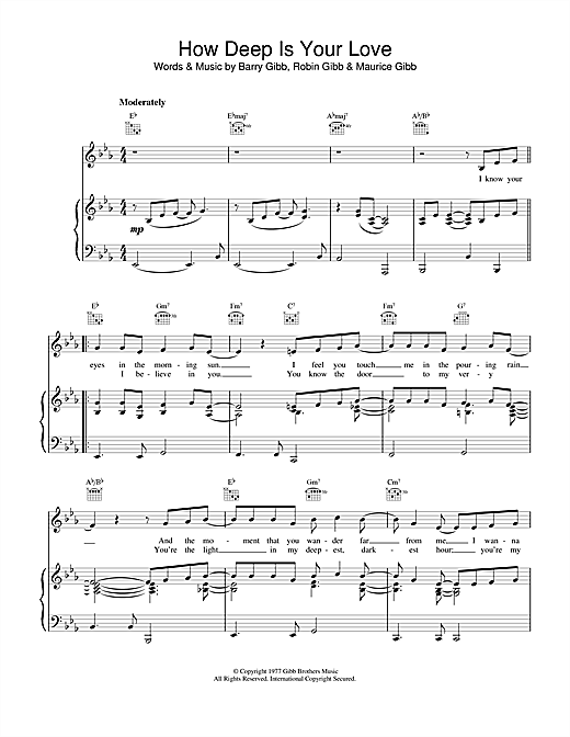 Preview Bee Gees How Deep Is Your Love Rock sheet music, notes and chords for Saxophone, SKU: 44366 sheet music, piano notes, chords, guitar tabs, score, transpose, transcribe, how to play, guide, download, learn, tutorial, progression, song, artist, awards, billboard, mtv, vh1, tour, single, album, release