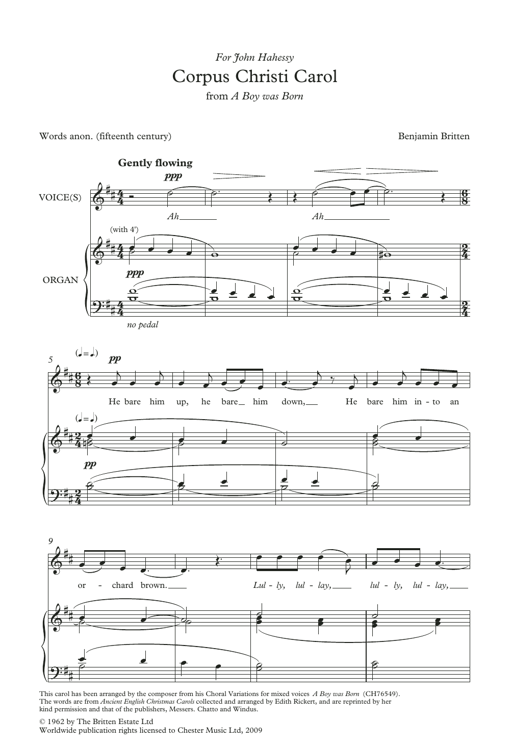 Benjamin Britten Corpus Christi Carol (from A Boy Was Born) Sheet Music & Chords for Choir - Download or Print PDF