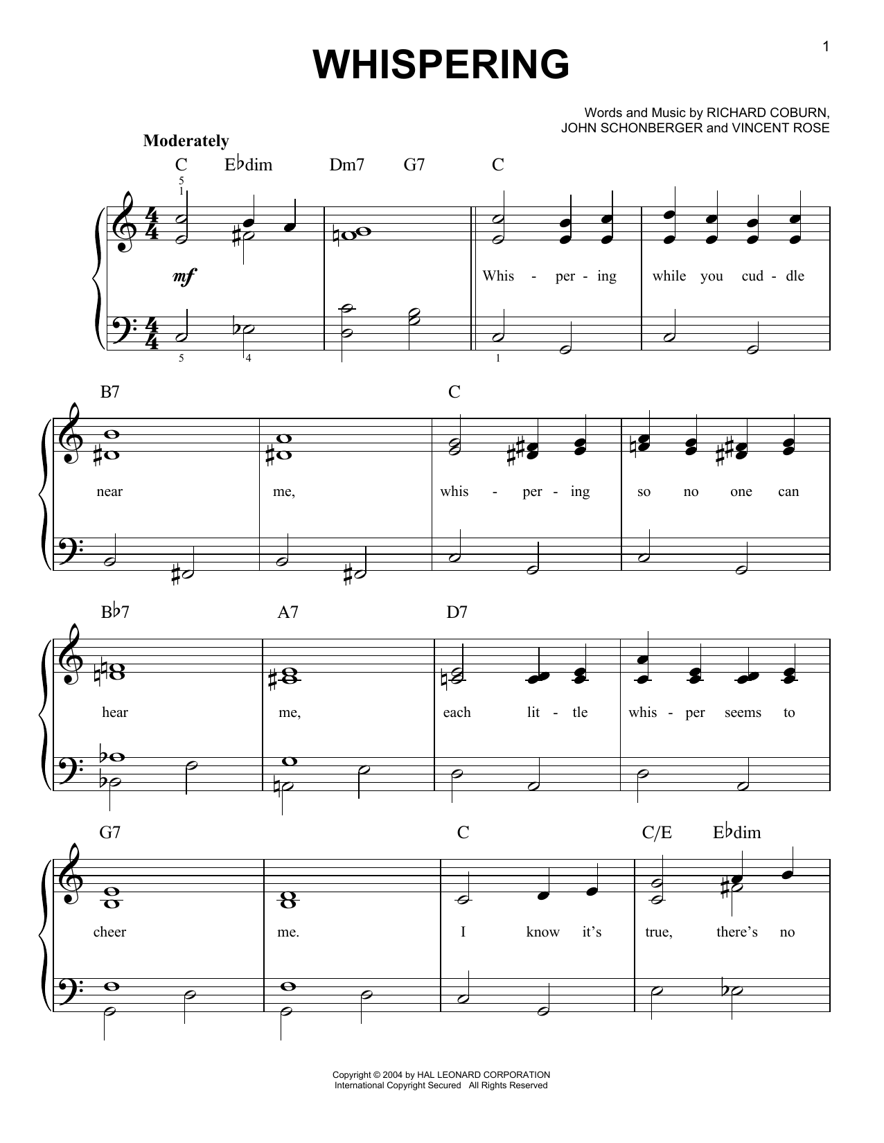 Download Benny Goodman Whispering sheet music and printable PDF score & Jazz music notes