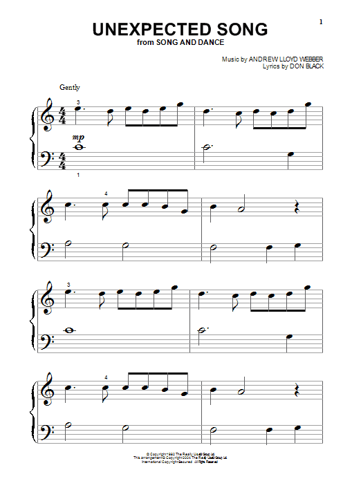 Bernadette Peters "Unexpected Song (from Song & Dance)" Sheet Music