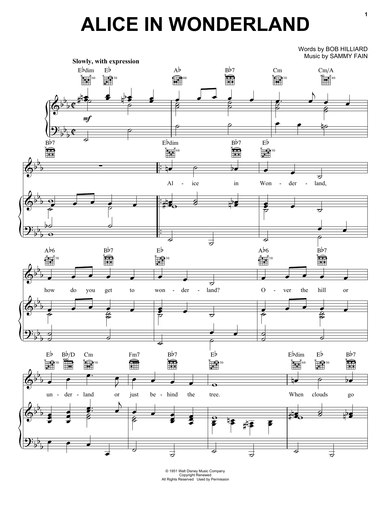 Download Bill Evans Alice In Wonderland sheet music and printable PDF score & Jazz music notes