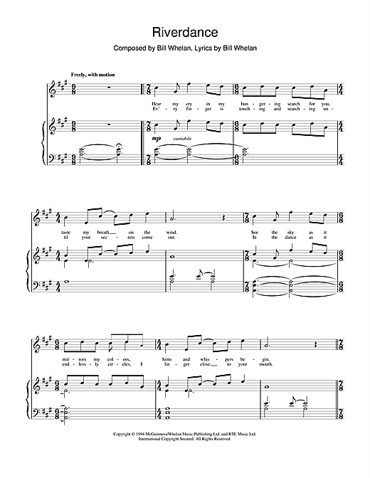Preview Bill Whelan Riverdance Musicals sheet music, notes and chords for Piano, SKU: 17500 sheet music, piano notes, chords, guitar tabs, score, transpose, transcribe, how to play, guide, download, learn, tutorial, progression, song, artist, awards, billboard, mtv, vh1, tour, single, album, release