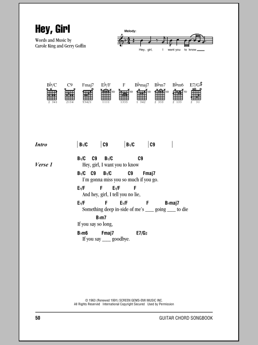 Preview Billy Joel Hey, Girl Rock sheet music, notes and chords for Lyrics & Chords, SKU: 79602 Download Billy Joel Hey, Girl sheet music and printable PDF score & Rock music notes