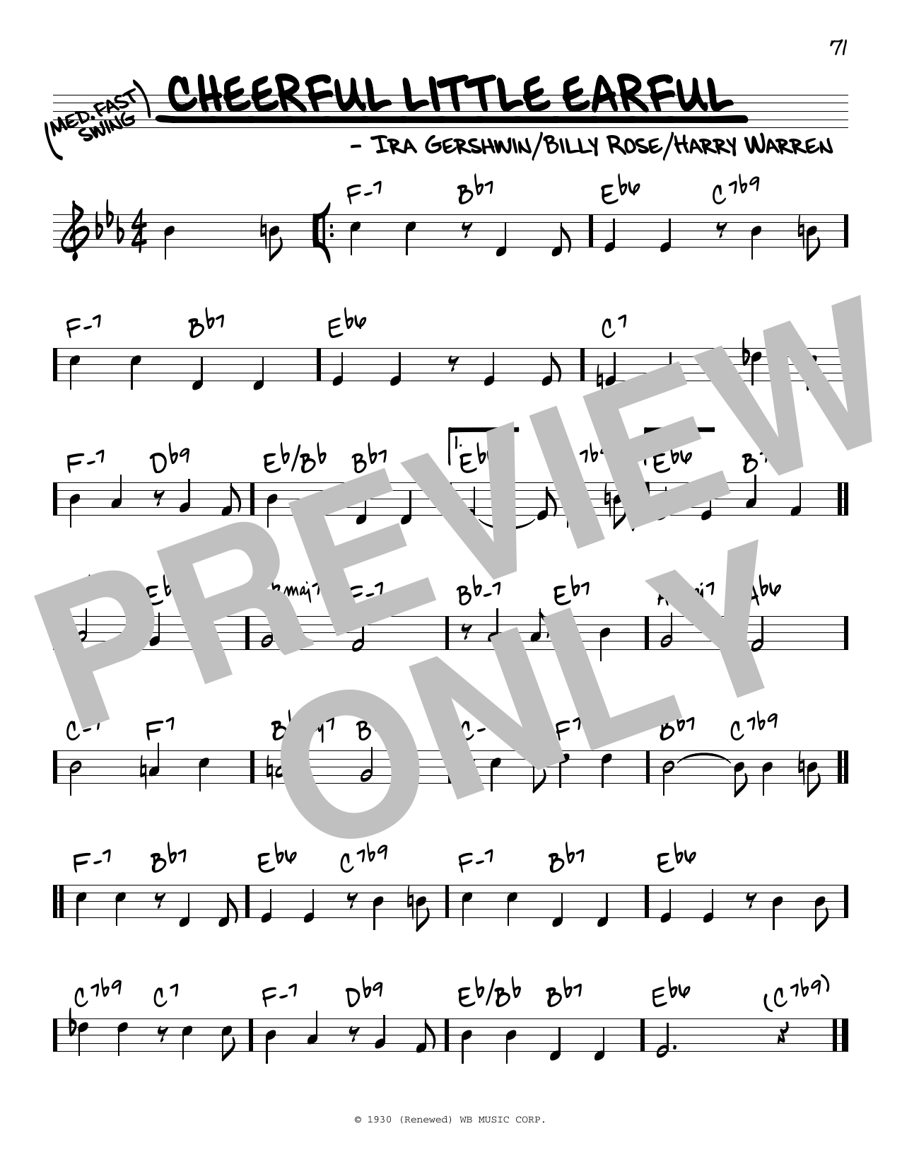 Download Billy Rose Cheerful Little Earful sheet music and printable PDF score & Jazz music notes