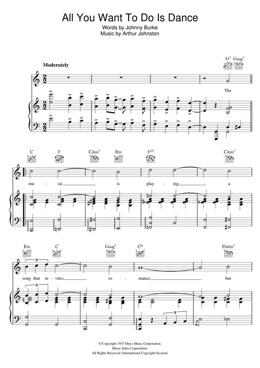 Preview Bing Crosby All You Want To Do Is Dance Easy Listening sheet music, notes and chords for Piano, Vocal & Guitar (Right-Hand Melody), SKU: 121136 sheet music, piano notes, chords, guitar tabs, score, transpose, transcribe, how to play, guide, download, learn, tutorial, progression, song, artist, awards, billboard, mtv, vh1, tour, single, album, release