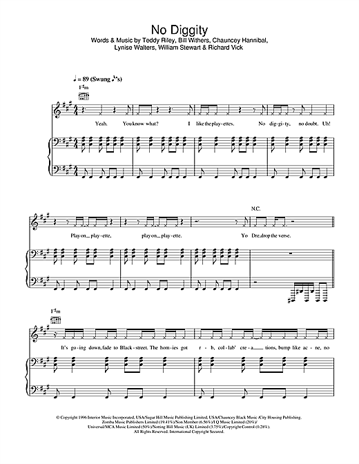 Preview Blackstreet No Diggity Pop sheet music, notes and chords for Easy Guitar Tab, SKU: 59114 sheet music, piano notes, chords, guitar tabs, score, transpose, transcribe, how to play, guide, download, learn, tutorial, progression, song, artist, awards, billboard, mtv, vh1, tour, single, album, release