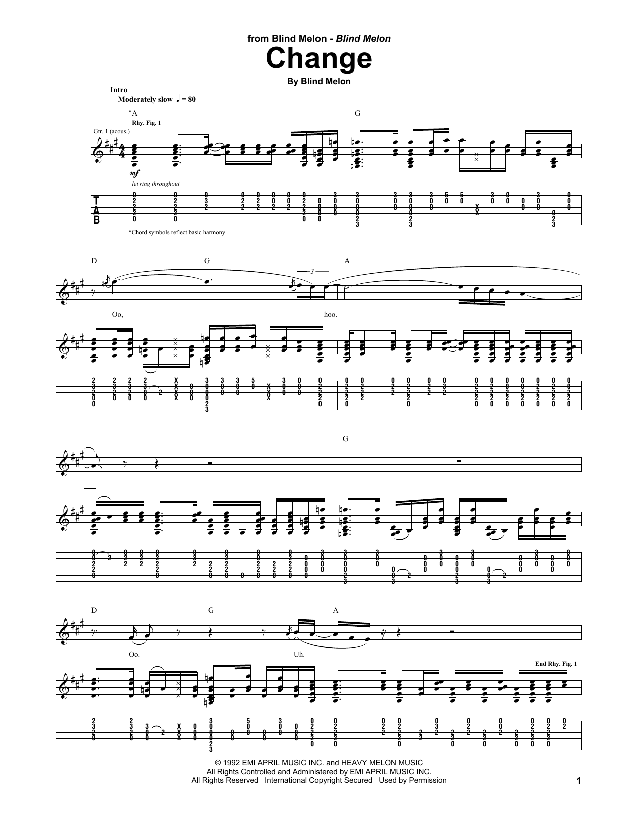 Blind Melon Difference Sheet Songs Notes, Chords Down load Printable Guitar Tab - SKU: 412685 picture regarding Printable Guitar Tab referred to as Blind Melon Variance Sheet New music Notes, Chords Down load Printable Guitar Tab - SKU: 412685
