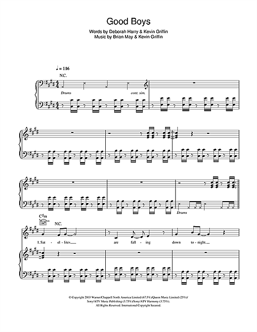 Preview Blondie Good Boys Rock sheet music, notes and chords for Piano, Vocal & Guitar, SKU: 108401 sheet music, piano notes, chords, guitar tabs, score, transpose, transcribe, how to play, guide, download, learn, tutorial, progression, song, artist, awards, billboard, mtv, vh1, tour, single, album, release