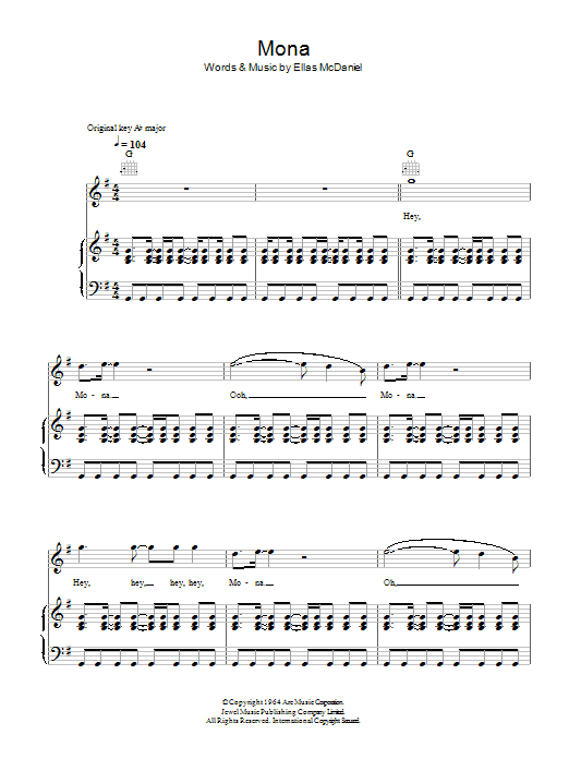 Download Bo Diddley Mona sheet music and printable PDF score & Jazz music notes