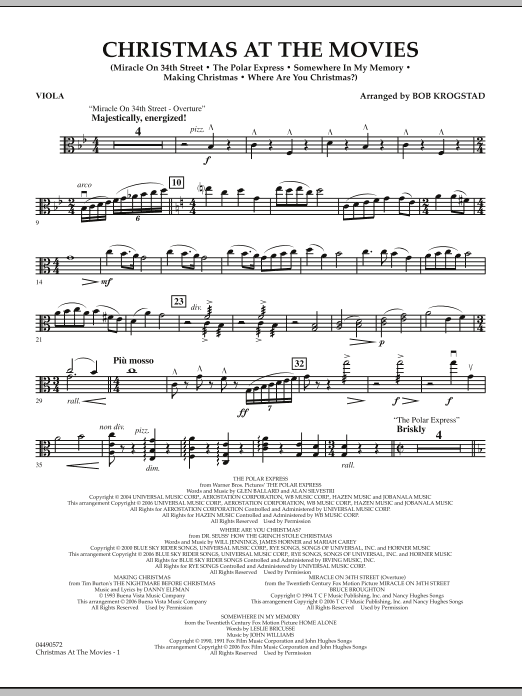 Preview Bob Krogstad Christmas At The Movies - Viola Christmas sheet music, notes and chords for Full Orchestra, SKU: 286356 sheet music, piano notes, chords, guitar tabs, score, transpose, transcribe, how to play, guide, download, learn, tutorial, progression, song, artist, awards, billboard, mtv, vh1, tour, single, album, release