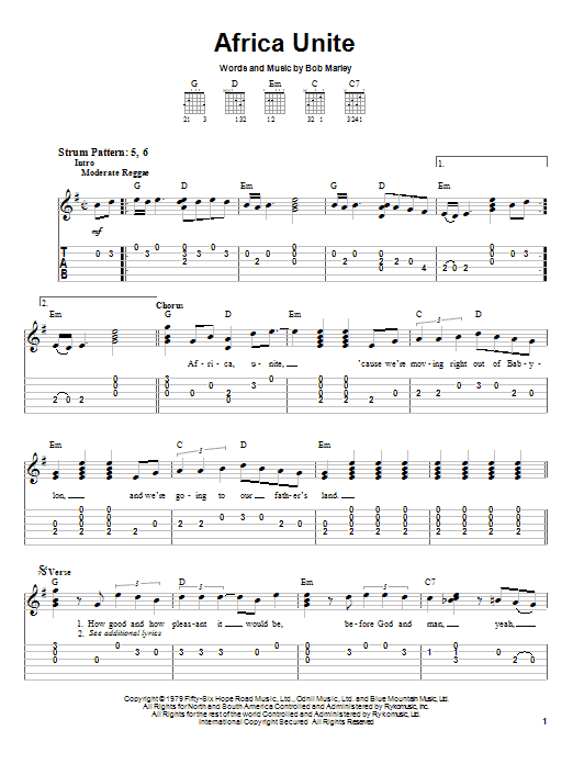 Preview Bob Marley Africa Unite Pop sheet music, notes and chords for Lyrics & Chords, SKU: 79100 sheet music, piano notes, chords, guitar tabs, score, transpose, transcribe, how to play, guide, download, learn, tutorial, progression, song, artist, awards, billboard, mtv, vh1, tour, single, album, release