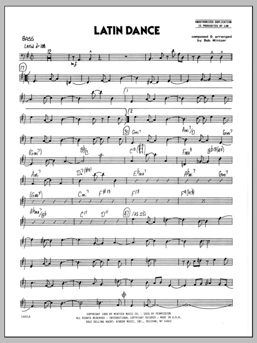 Download Bob Mintzer Latin Dance - Bass sheet music and printable PDF score & Jazz music notes