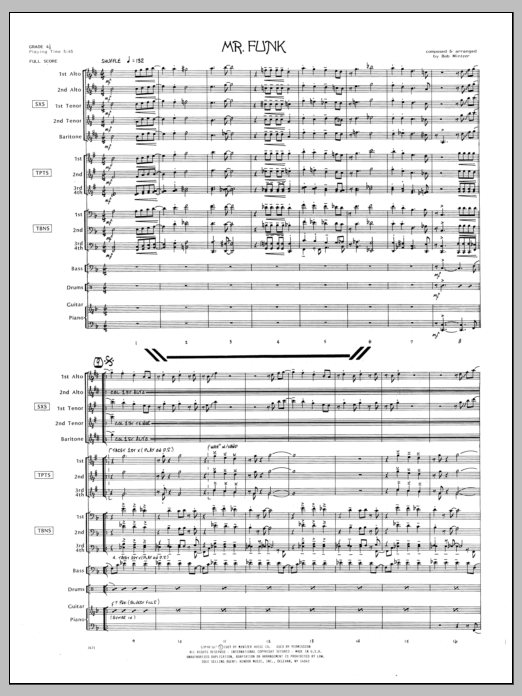 Preview Bob Mintzer Mr. Funk - Full Score Jazz sheet music, notes and chords for Jazz Ensemble, SKU: 334224 Download Bob Mintzer Mr. Funk - Full Score sheet music and printable PDF score & Jazz music notes