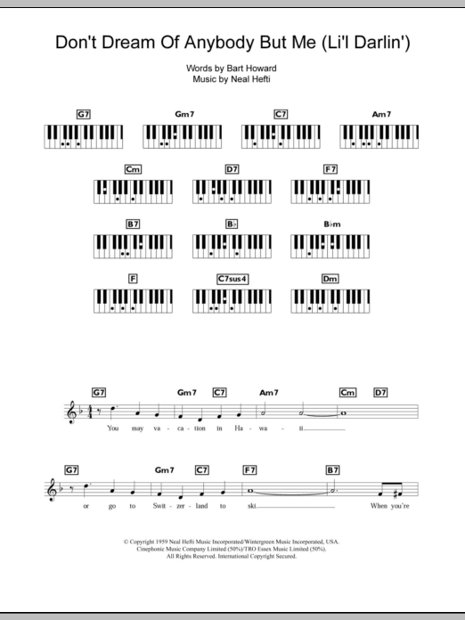 Download Bobby Darin Don't Dream Of Anybody But Me (Li'l Darlin') sheet music and printable PDF score & Jazz music notes