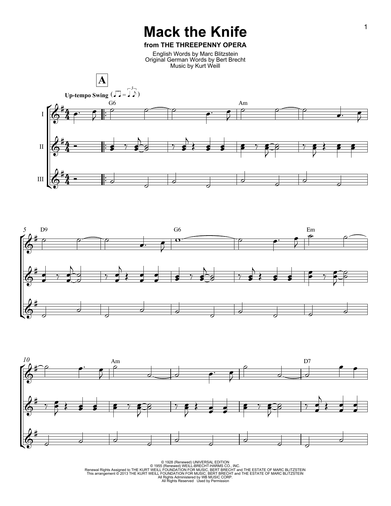 Preview Bobby Darin Mack The Knife Jazz sheet music, notes and chords for Ukulele Ensemble, SKU: 177919 sheet music, piano notes, chords, guitar tabs, score, transpose, transcribe, how to play, guide, download, learn, tutorial, progression, song, artist, awards, billboard, mtv, vh1, tour, single, album, release