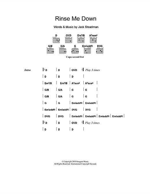 Download Bombay Bicycle Club Rinse Me Down sheet music and printable PDF score & Rock music notes