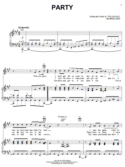 Preview Boston Party Rock sheet music, notes and chords for Guitar Tab Play-Along, SKU: 69649 Download Boston Party sheet music and printable PDF score & Rock music notes