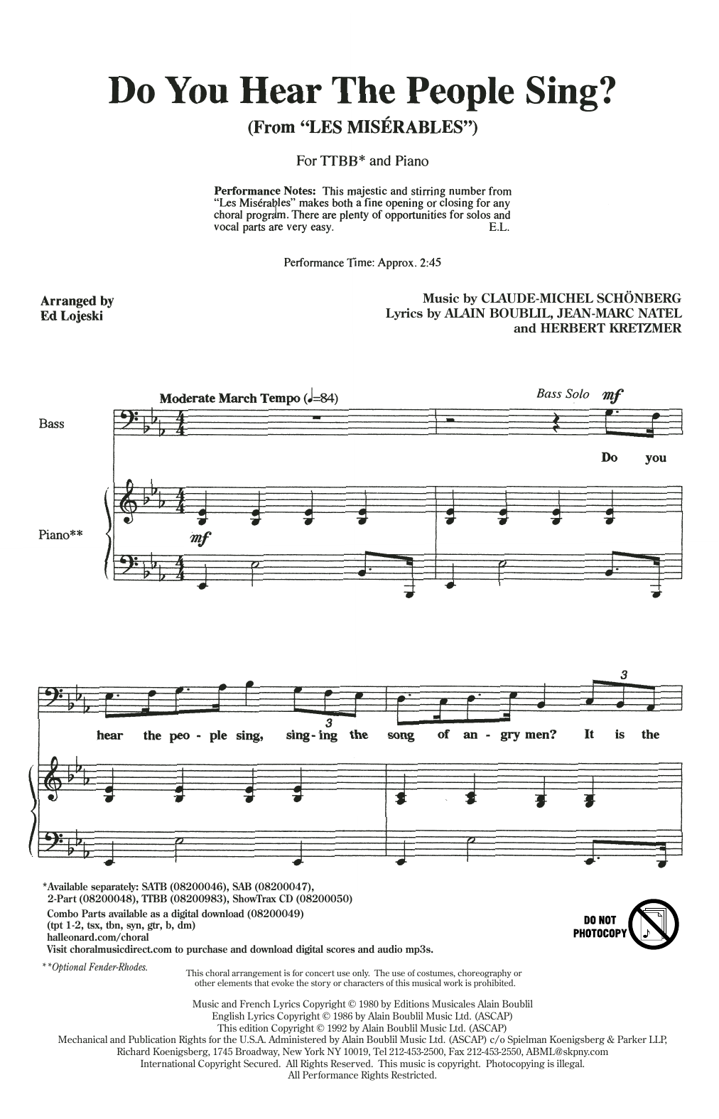 Boublil And Schonberg Do You Hear The People Sing From Les Miserables Arr Ed Lojeski Sheet Music Download Printable Musical Show Pdf Ttbb Choir Score Sku Boublil And Schonberg Do You Hear The People Sing From Les Miserables Arr Ed Lojeski Sheet Music Download Printable Musical Show Pdf Ttbb Choir Score Sku